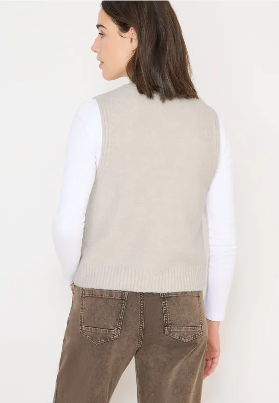 Bouclé Weste light greige