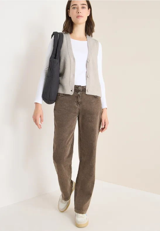 Bouclé Weste light greige