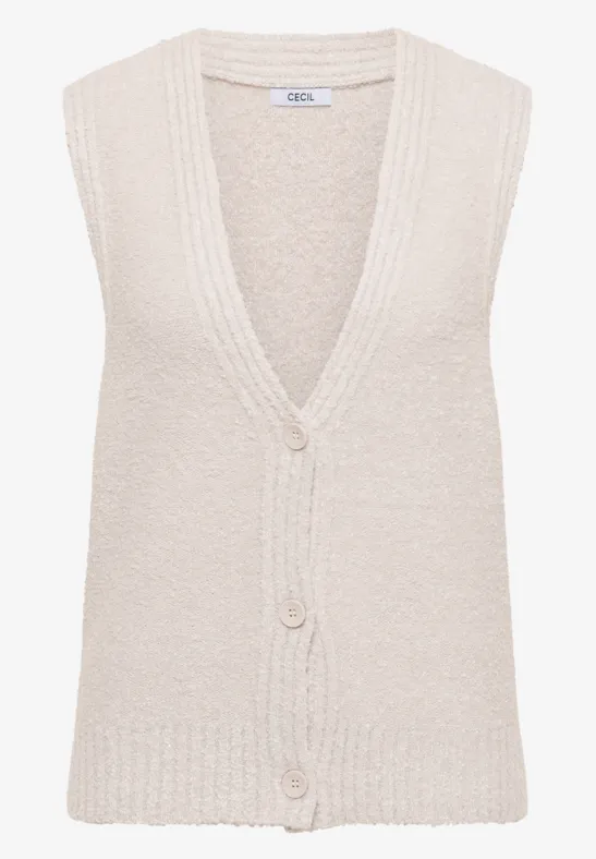 Bouclé Weste light greige