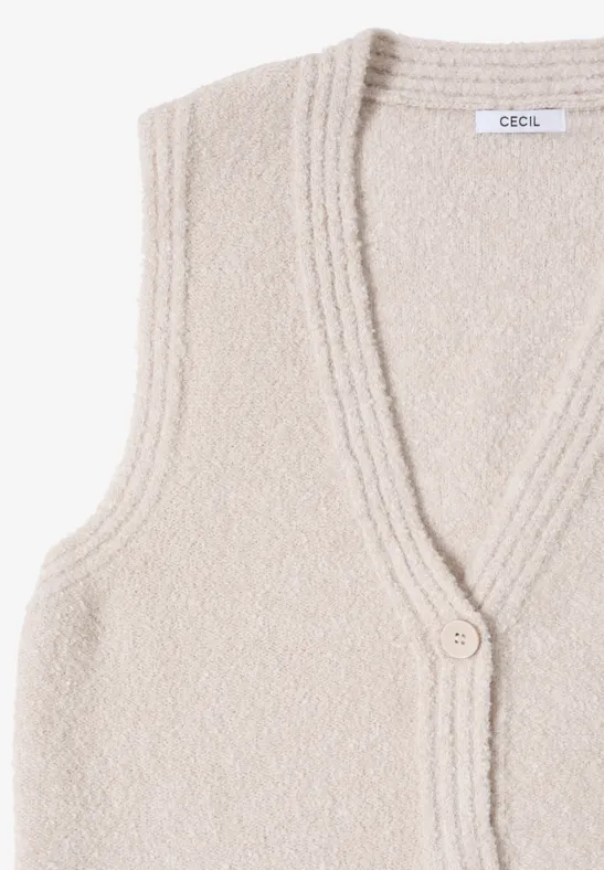 Bouclé Weste light greige
