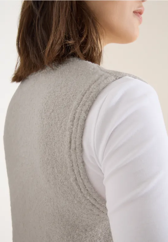 Bouclé Weste light greige