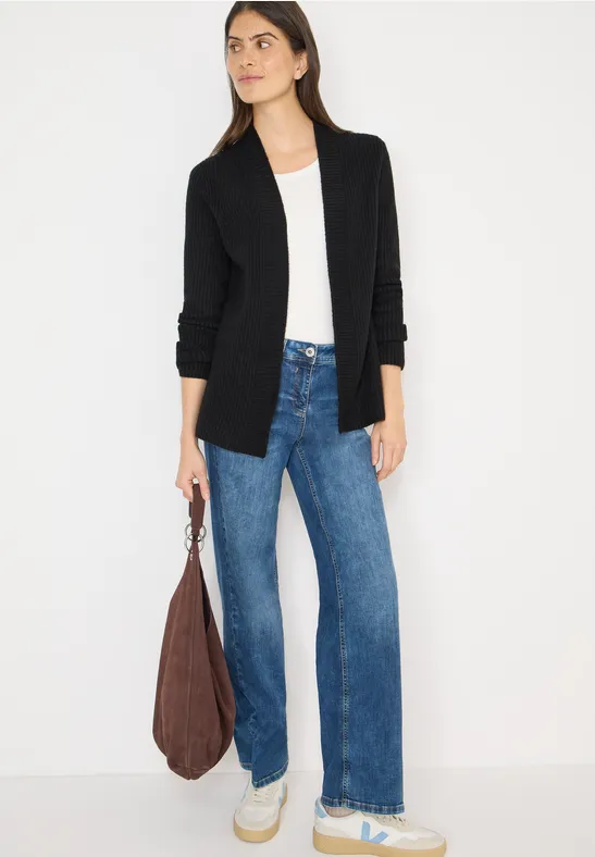 Cardigan cosy ouvert Black