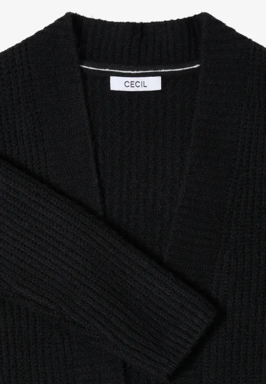 Cardigan cosy ouvert Black