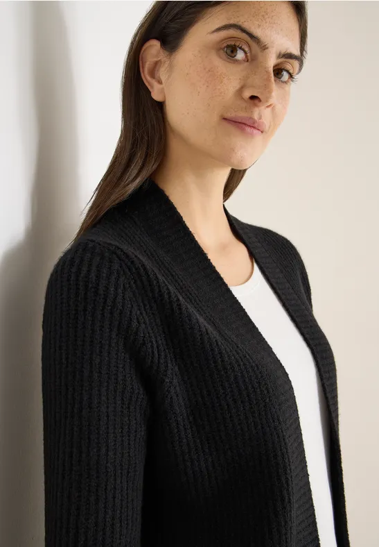 Cardigan cosy ouvert Black