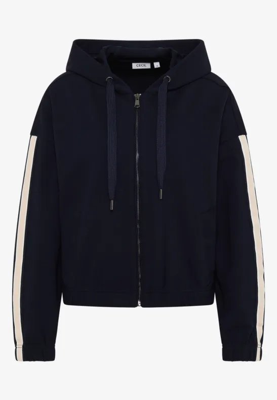 Sweatjacke mit Galonstreifen urban dark blue