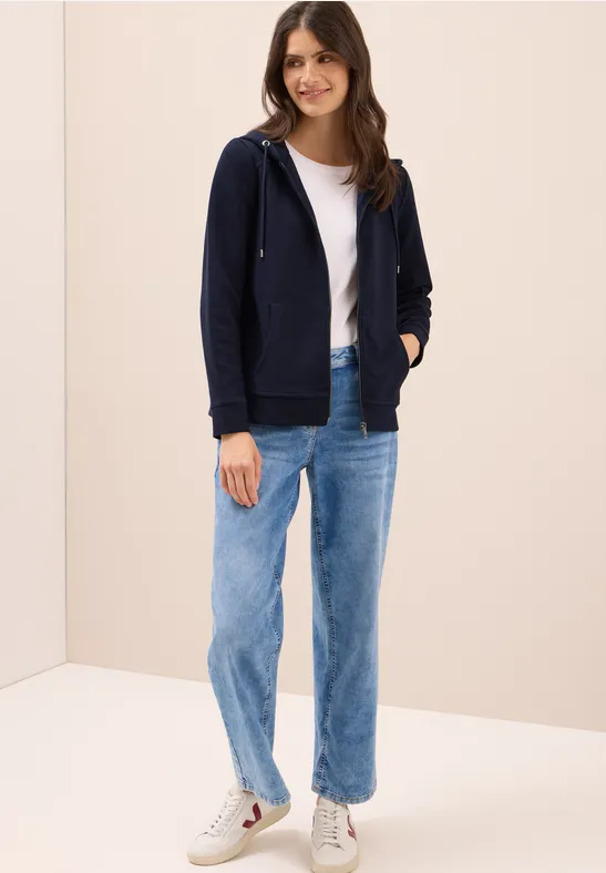 Sweatjacke mit Struktur urban dark blue