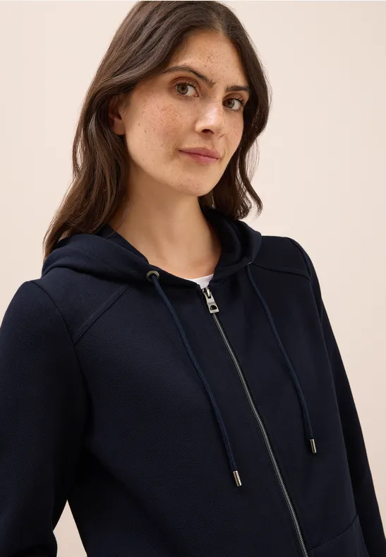 Sweatjacke mit Struktur urban dark blue