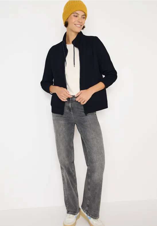 Sweatjacke mit Struktur urban dark blue