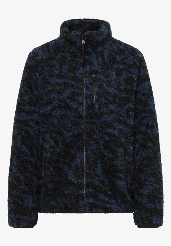 Zebra Jacquard Fleecejacke urban dark blue