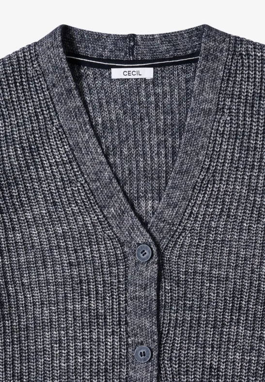 Chunky Melange Cardigan urban dark blue