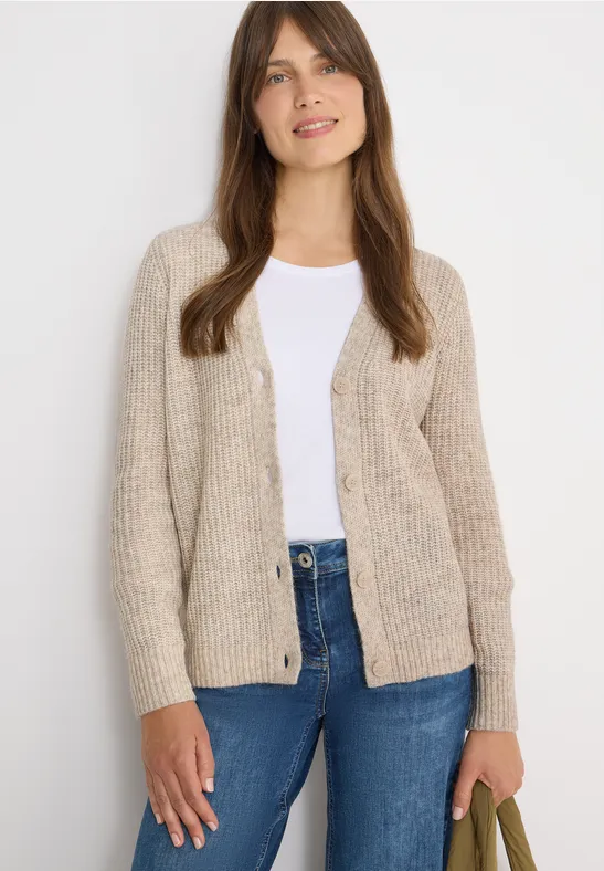 Cardigan Chunky Melange toffee cream melange