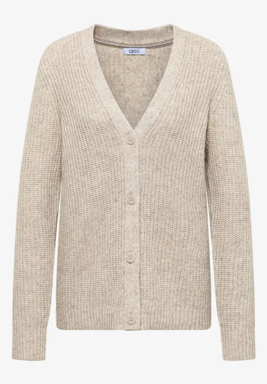 Cardigan Chunky Melange toffee cream melange