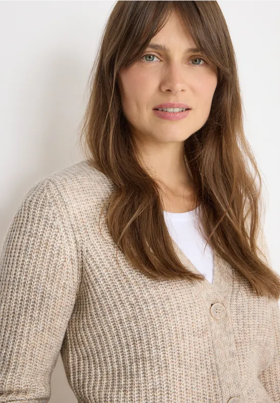 Cardigan Chunky Melange toffee cream melange