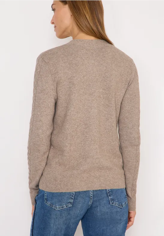 Cardingan mit Strickdetails toffee cream melange