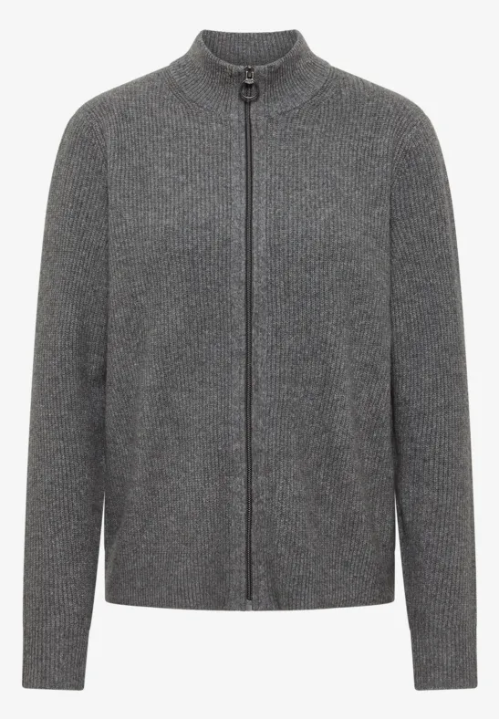 Cardigan cosy avec fermeture éclair flint grey melange