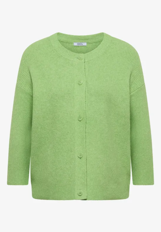 Kurzer Cardigan bamboo green melange