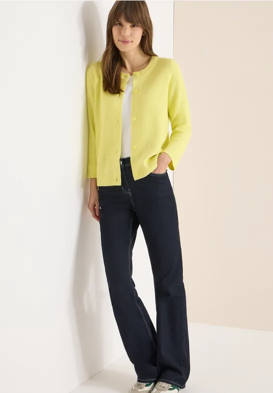 Kurzer Cardigan iced yellow melange