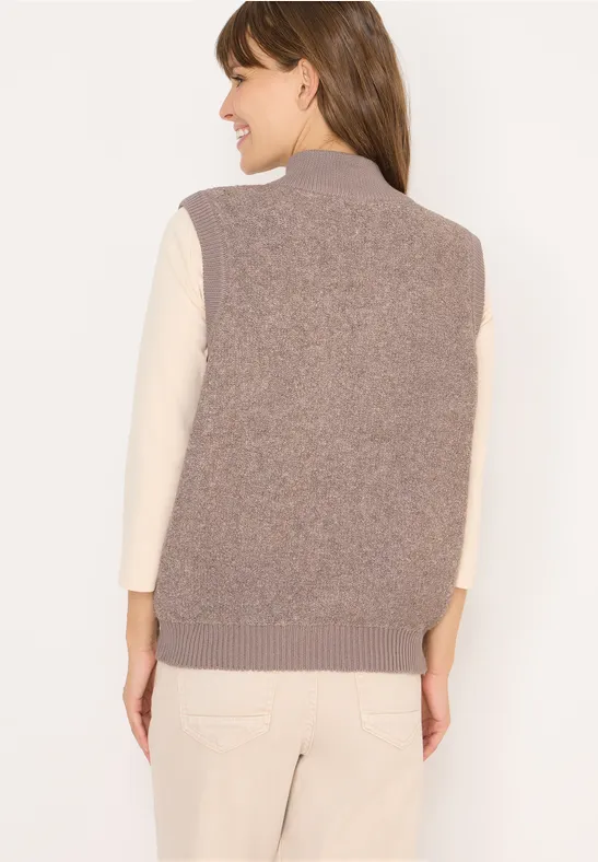 Gilet en maille bouclette douce chocolate mousse melange