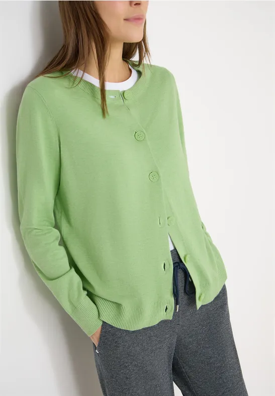 Cardigan de base bamboo green melange