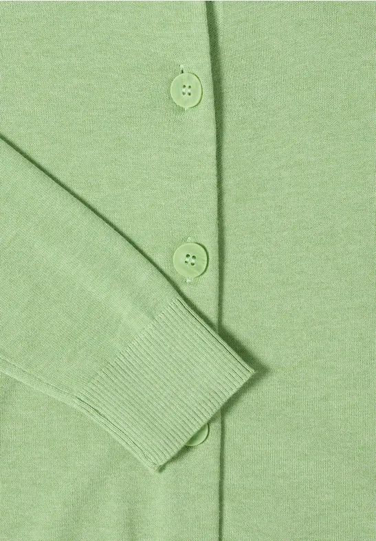 Cardigan de base bamboo green melange