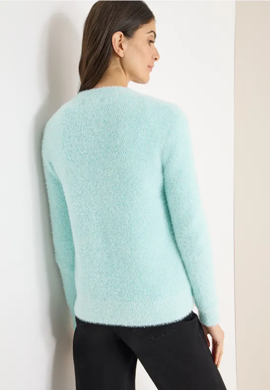 Jacquard Cardigan mit Zipper light foam blue