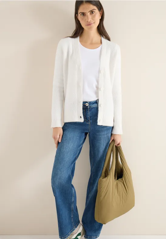 Federgarn Cardigan light greige