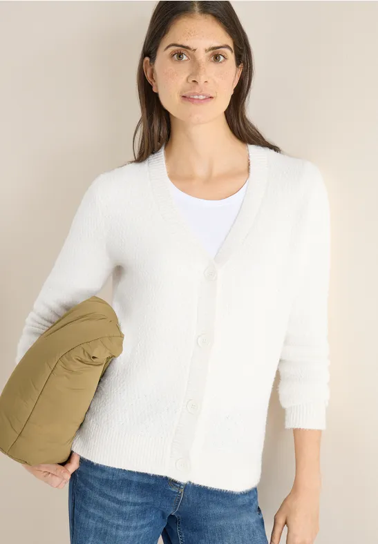 Federgarn Cardigan light greige