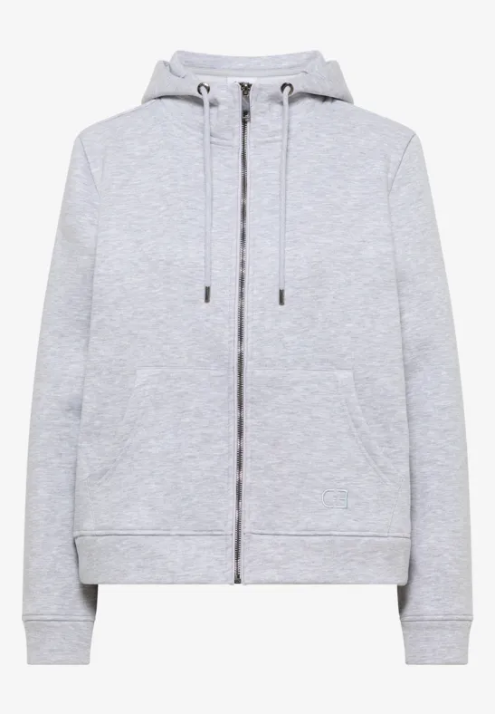 Glitzernde Hoodie Sweatjacke luna grey melange