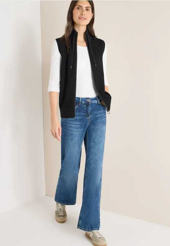 Strukturalna kamizelka z zamkiem błyskawicznym Black