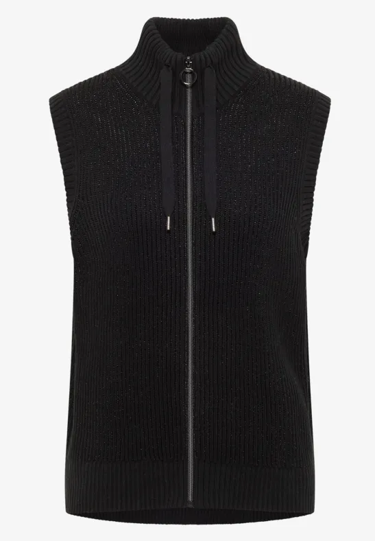 Strukturalna kamizelka z zamkiem błyskawicznym Black