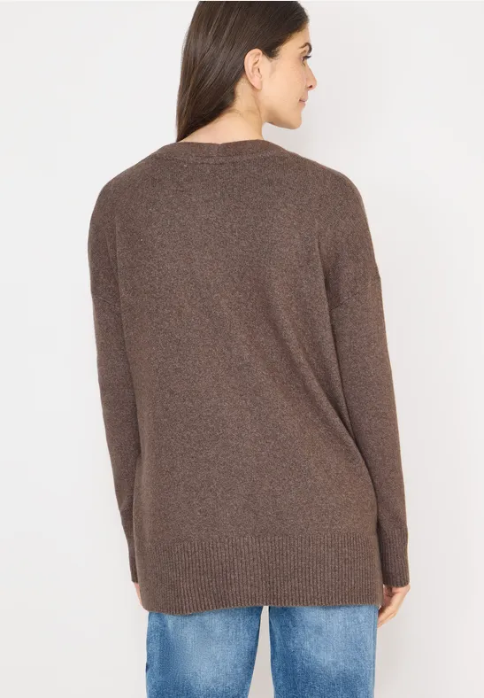 Cardigan mit Knopfleiste mushroom taupe melange