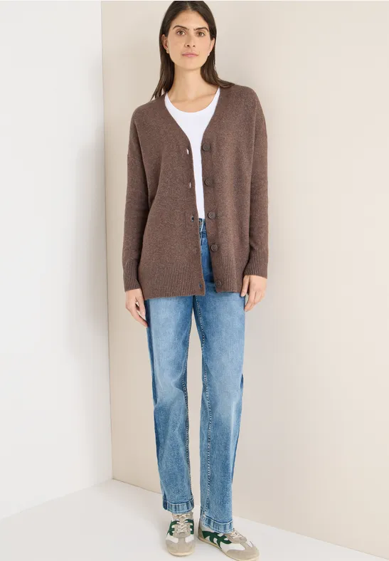 Cardigan mit Knopfleiste mushroom taupe melange