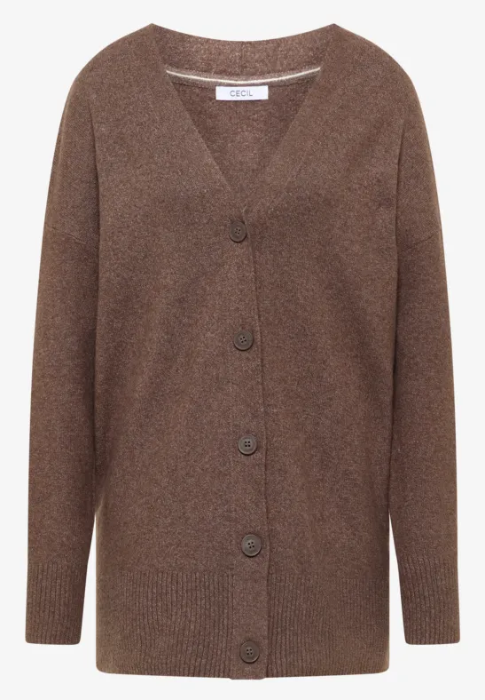 Cardigan mit Knopfleiste mushroom taupe melange