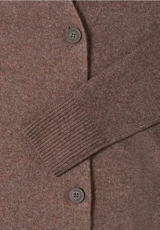 Cardigan mit Knopfleiste mushroom taupe melange
