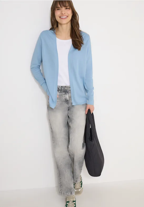 Basic Cardigan in offener Passform light sky blue