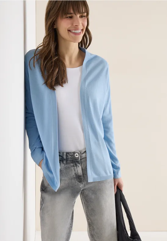 Basic Cardigan in offener Passform light sky blue