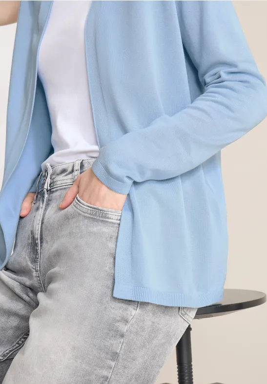 Basic Cardigan in offener Passform light sky blue