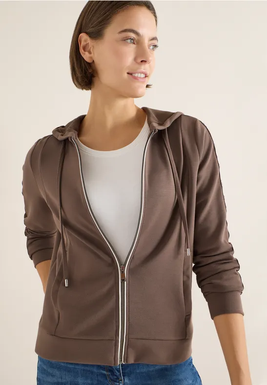 Gallonstreifen Sweatjacke urban taupe