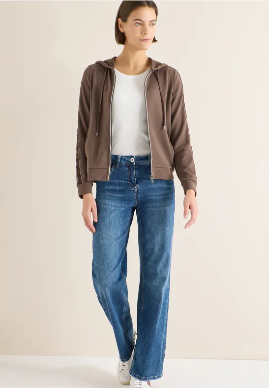 Gallonstreifen Sweatjacke urban taupe
