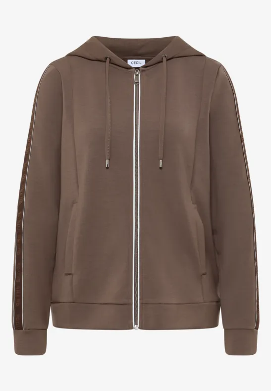 Gallonstreifen Sweatjacke urban taupe