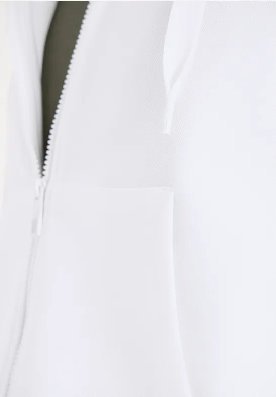 Kurzarm Sweatjacke mit Kapuze vanilla white