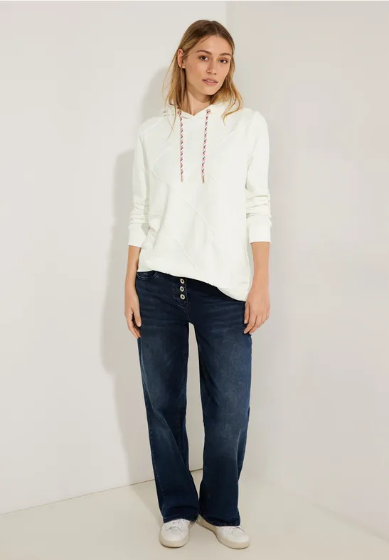 Sweatshirt mit Karomuster vanilla white