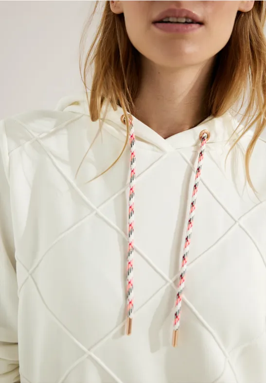 Sweatshirt mit Karomuster vanilla white