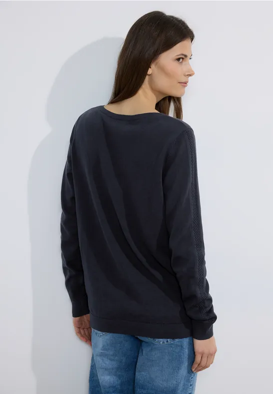 Trui met structuurdetail universal blue
