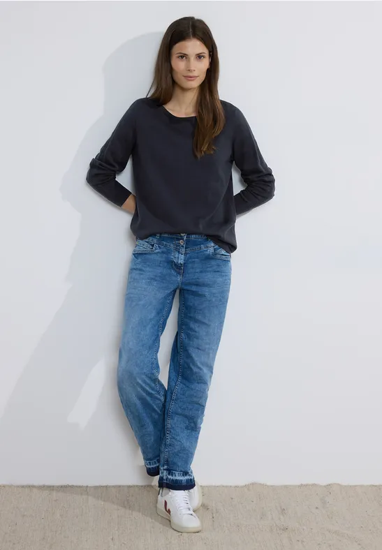 Trui met structuurdetail universal blue