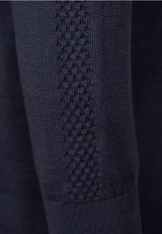 Trui met structuurdetail universal blue