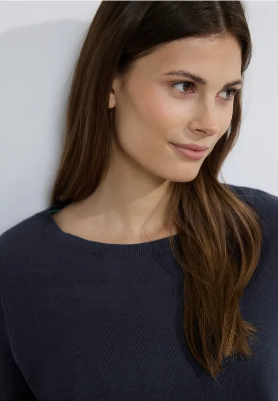 Trui met structuurdetail universal blue