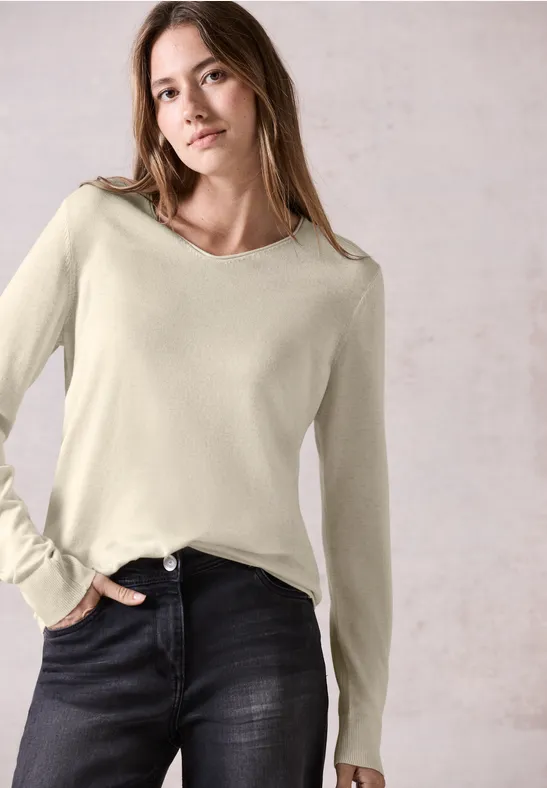 Pull-over birch white melange