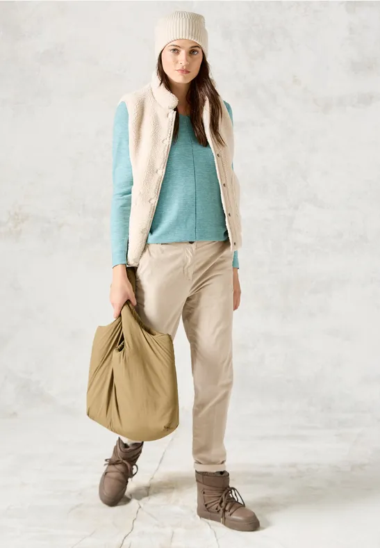Pull à structure mixte heather adriatic green melange
