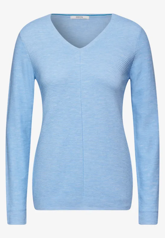 Strukturmix-Pullover heather tranquil blue melange